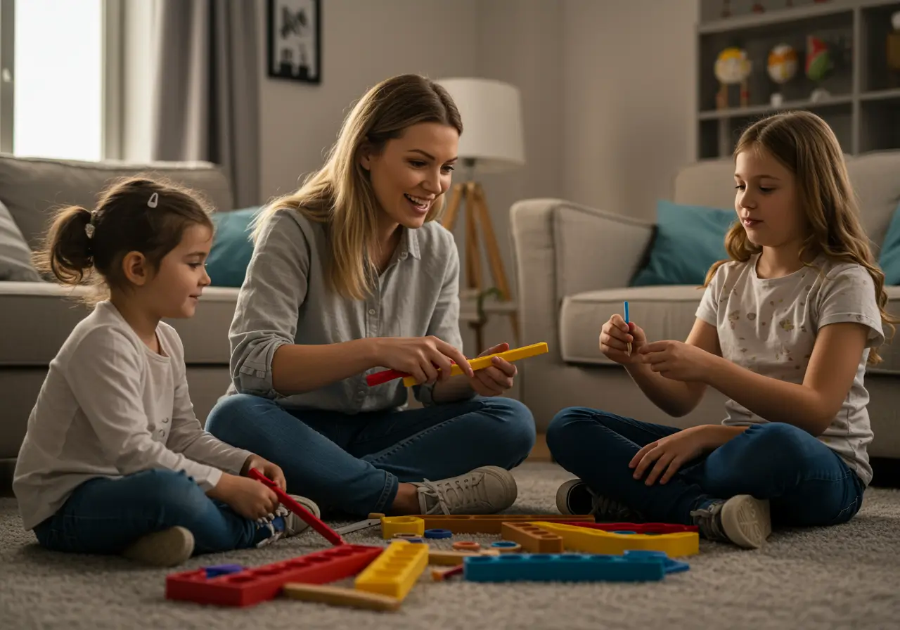 Giocare a giochi fatti in casa con la famiglia