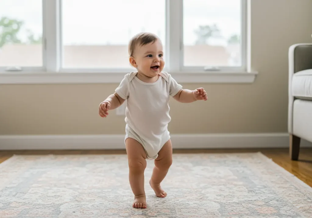 Bambino di 15 mesi che cammina da solo